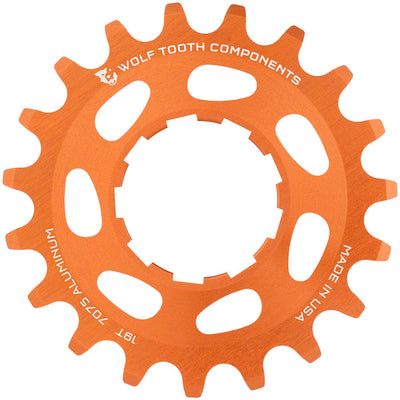 Wolf Tooth Single Speed Aluminum Cog - 19t for 3/32" Chains - Orange