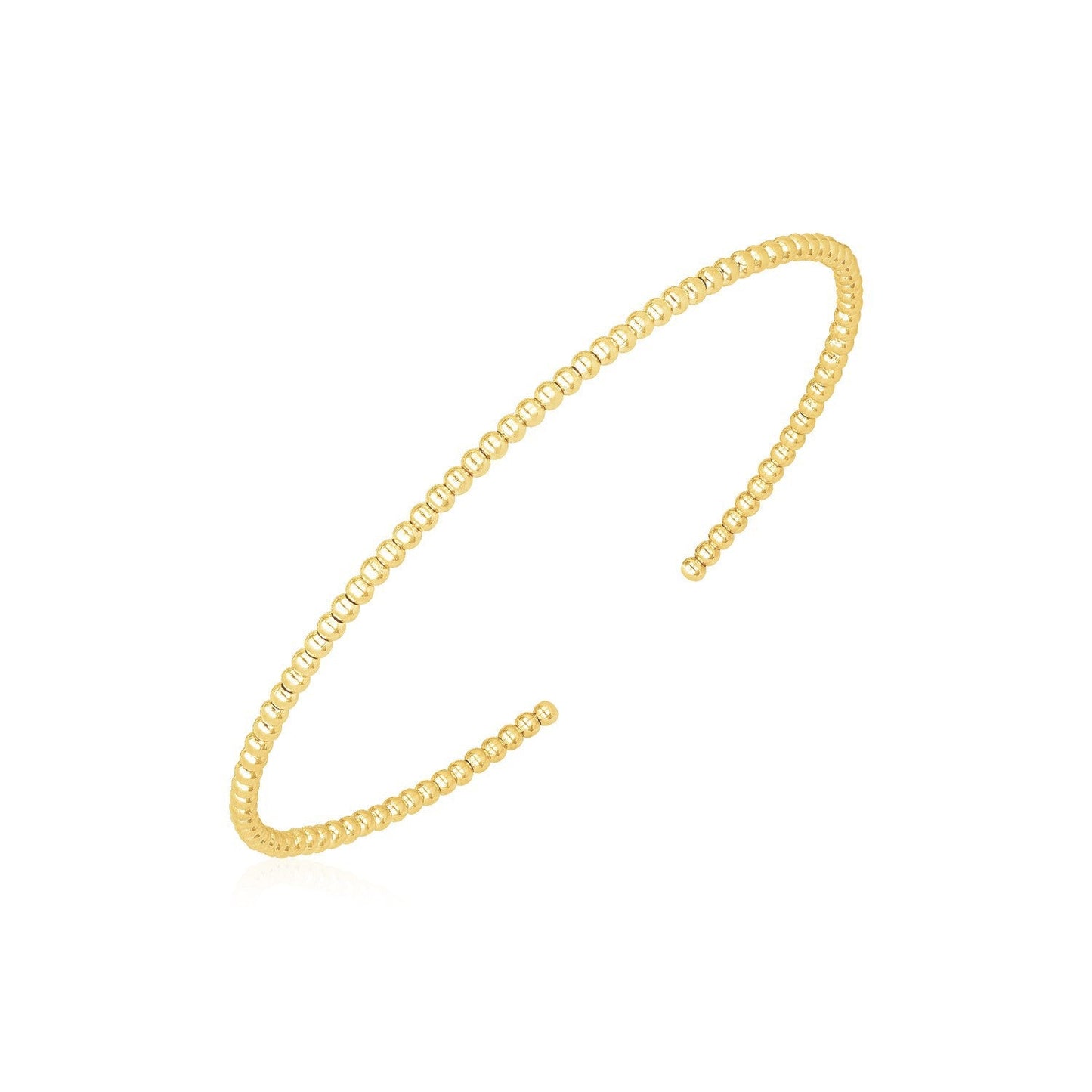 Brazalete Cuff de Perlas de Oro Amarillo de 14k con Acabado Pulido