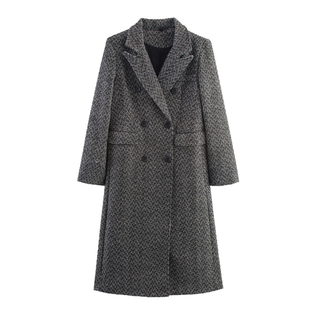 Abrigo de lana de estilo británico para mujer