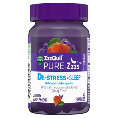 Vicks Pure Zzzs De-Stress & Sleep Gummies - Blackberry Vanilla