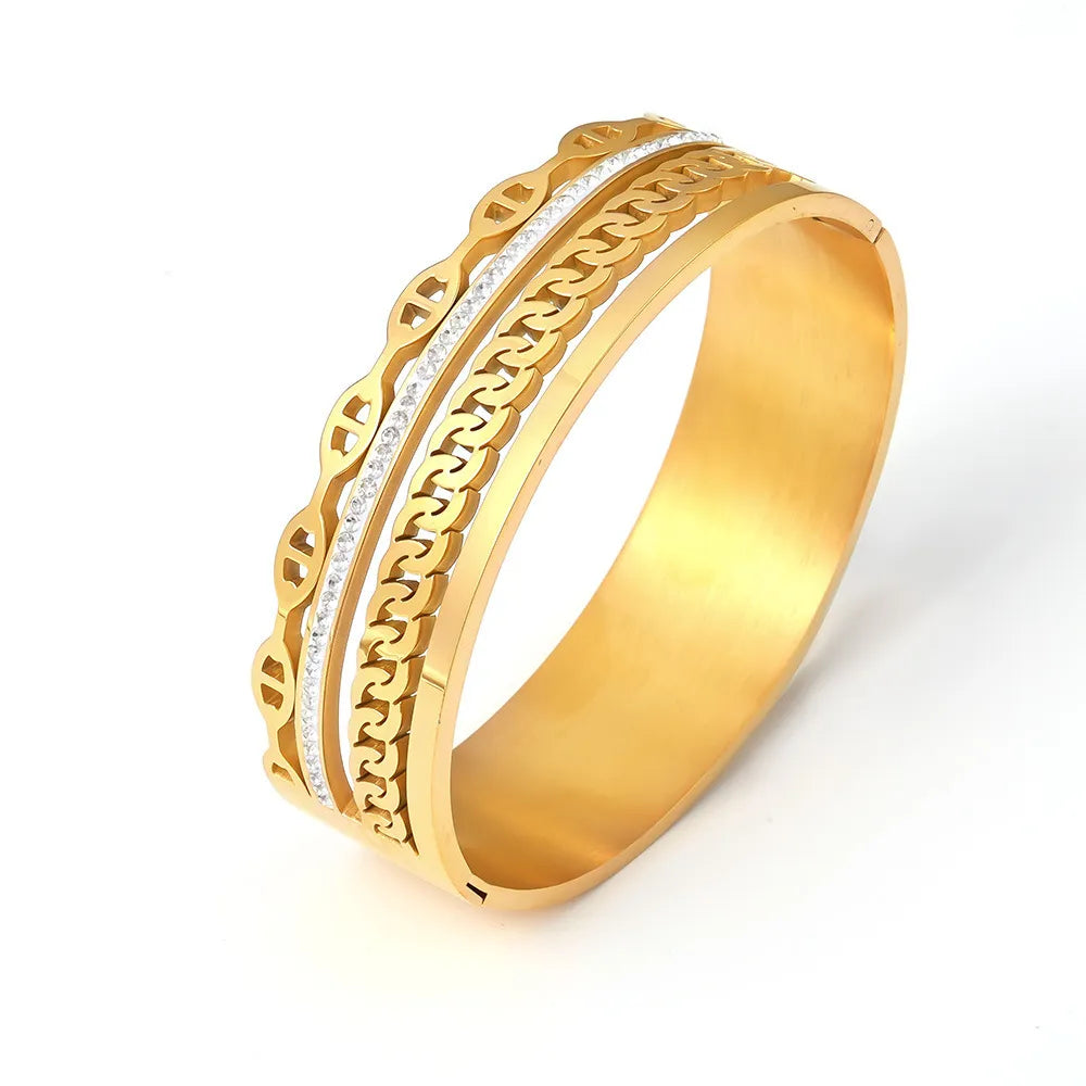 Elegant 18K Gold-Plated Czech Diamond Bracelet