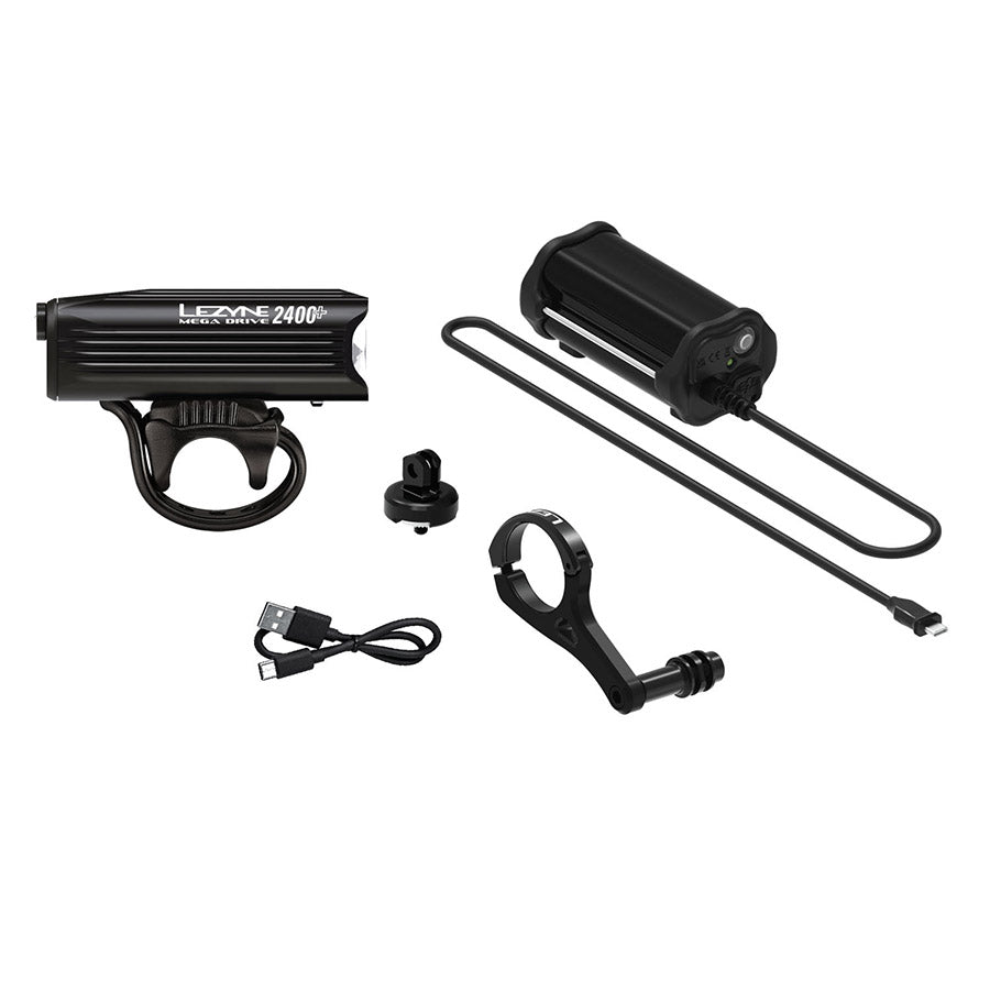 Lezyne Mega Drive 2400+ Loaded Light Delantera - Negro