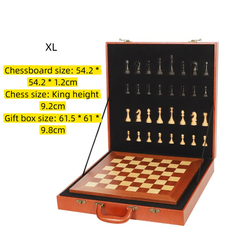 International Chess Heavy Woodgrain Chess Wooden Chess Board Western Chess Adult Luxury Set Chess - Korvel