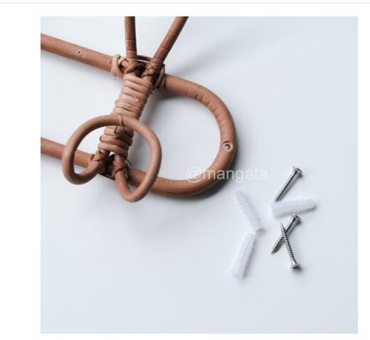 Kids Room Decor Hanger Rattan Wall Hooks Kids Garments Organizer Rack Clothes Hat Hanging Hook Rattan Hanger - Korvel