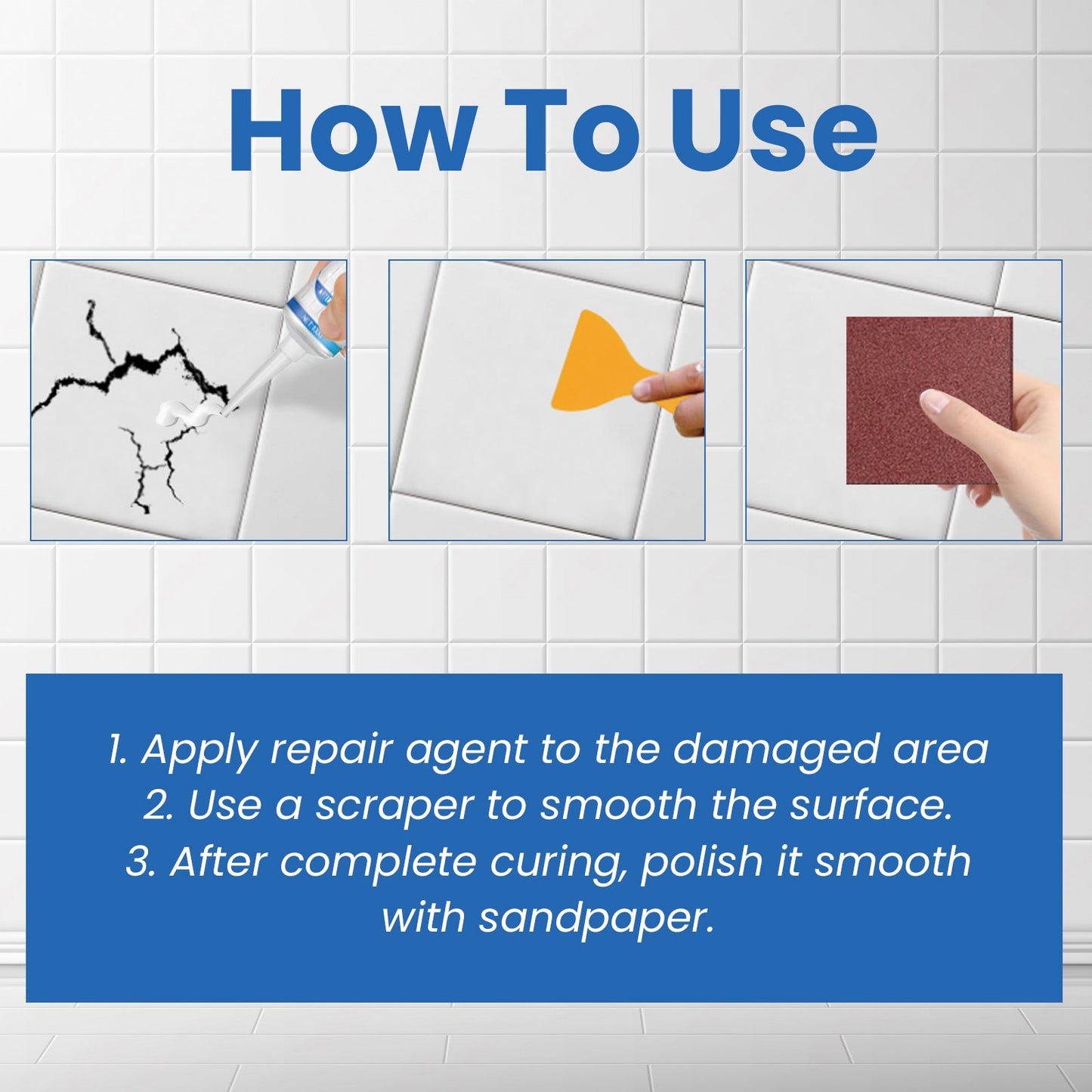 Premium Tile Repair Glue for Bathtubs and Floors