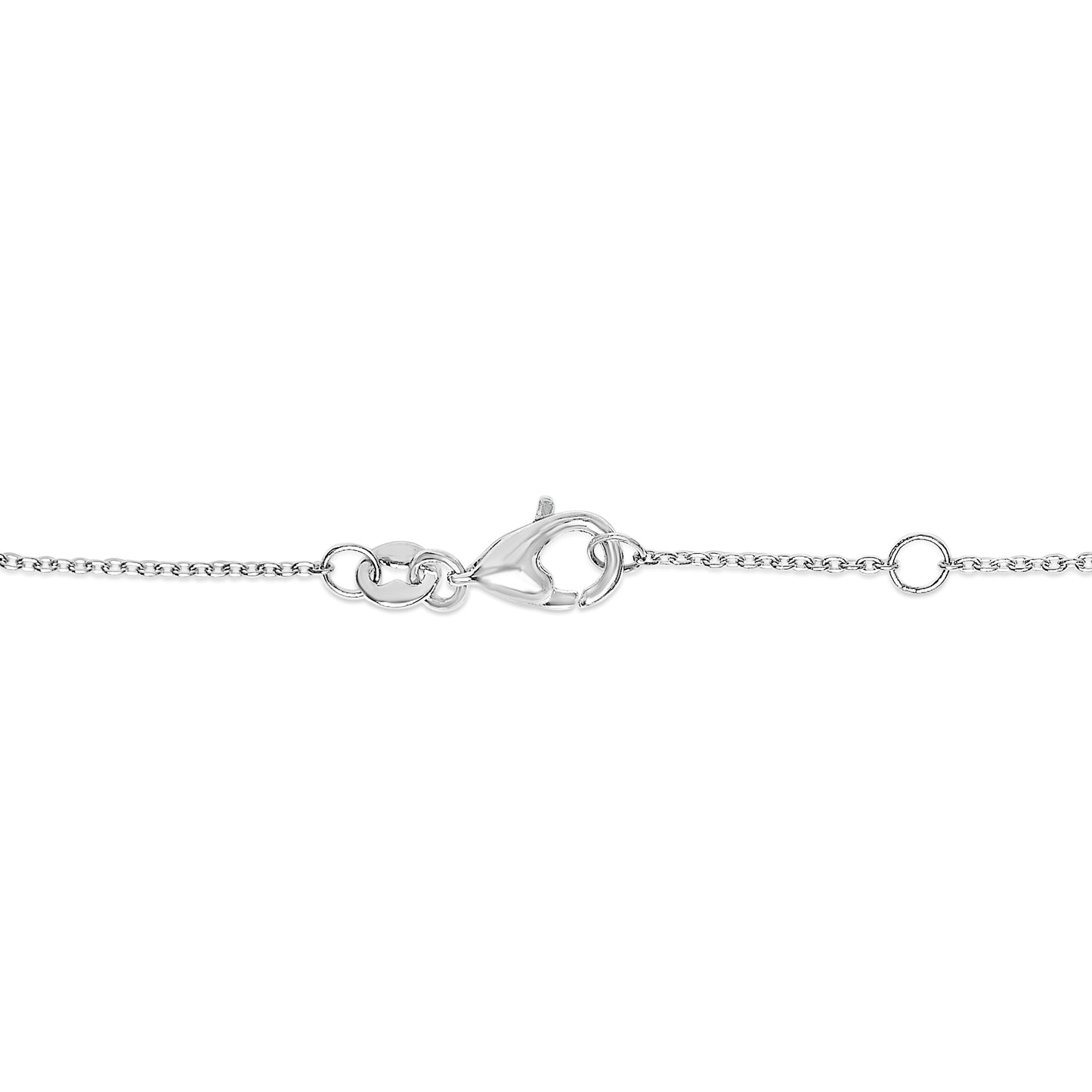 Pulsera de estación de zafiro azul y diamante en oro blanco de 14 quilates - 7.5 pulgadas