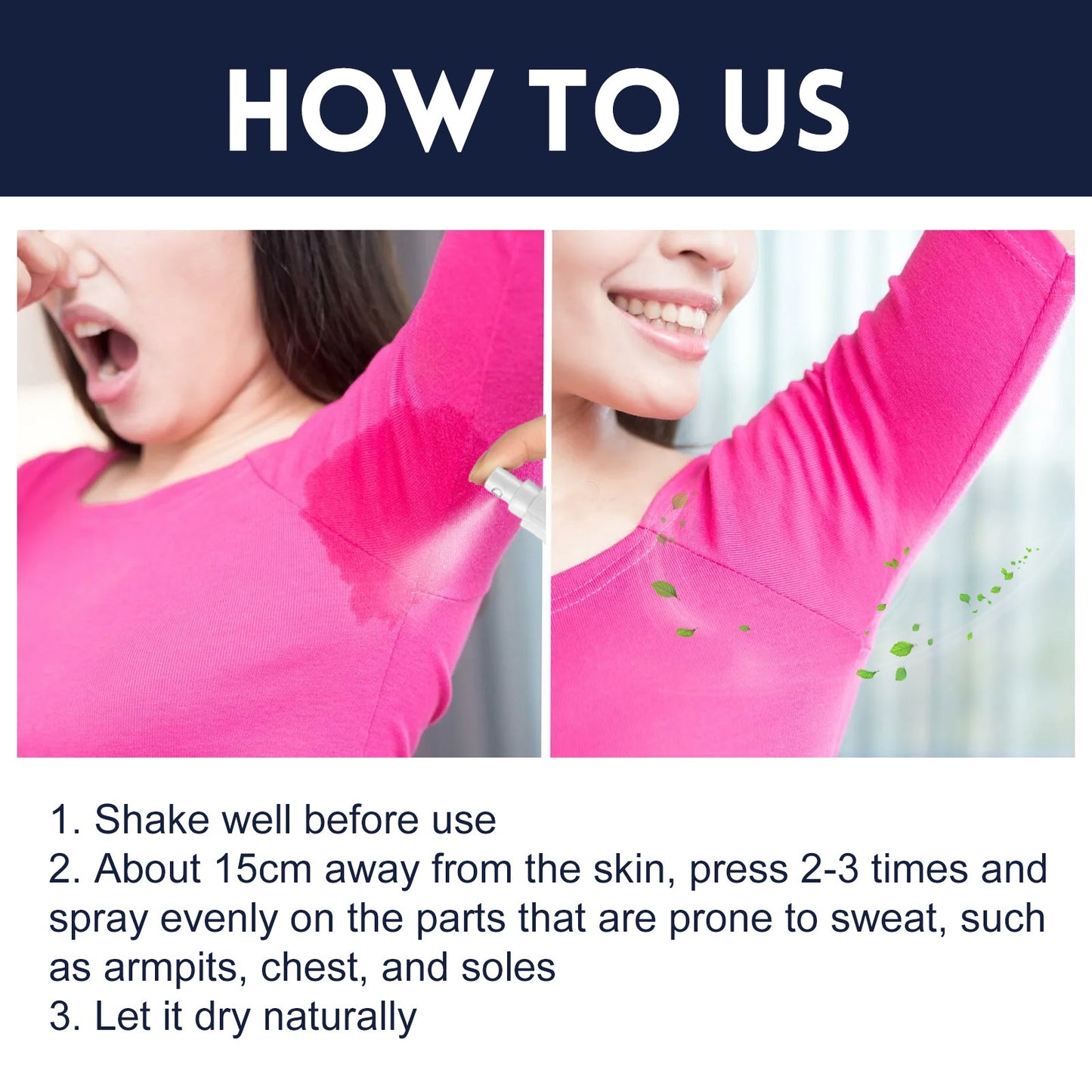 Underarm Deodorant Spray, Fresh Underarm Odor Portable Deodorant Anti-Perspirant Spray - Korvel