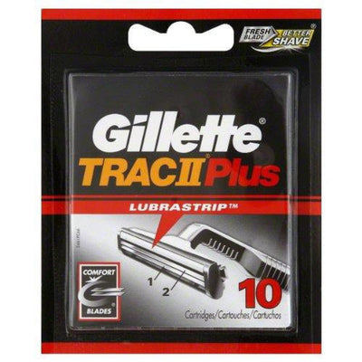 Gillette Trac II Plus Razor Blade Refill Cartridges - 10 Count