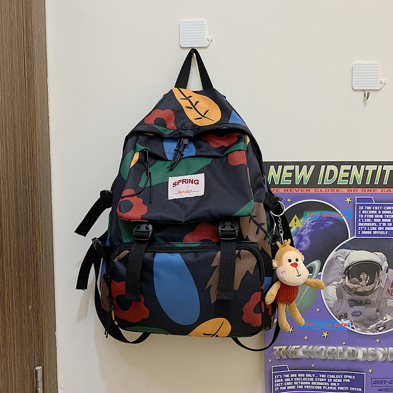 Mori Style Contrast Color Travel Backpack for Students
