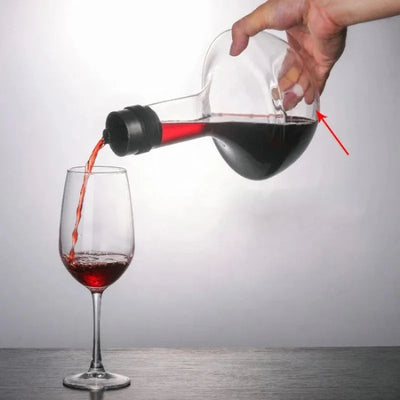 Wine Decanter Built-in Aerator Pourer Carafe Red Wine Decanter 100% Lead-free Crystal Glass Wine Hand-held Aerator - Korvel