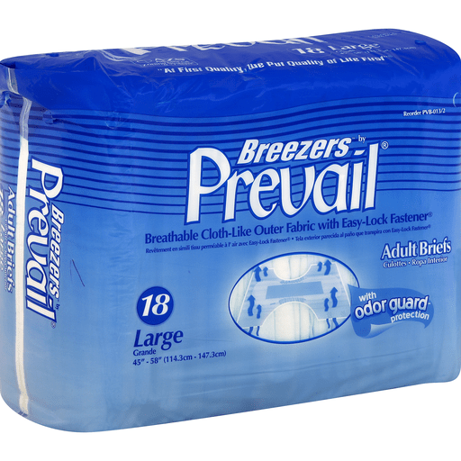 Prevail Breezers Adult Briefs, Grande - Protection Incontinence Premium