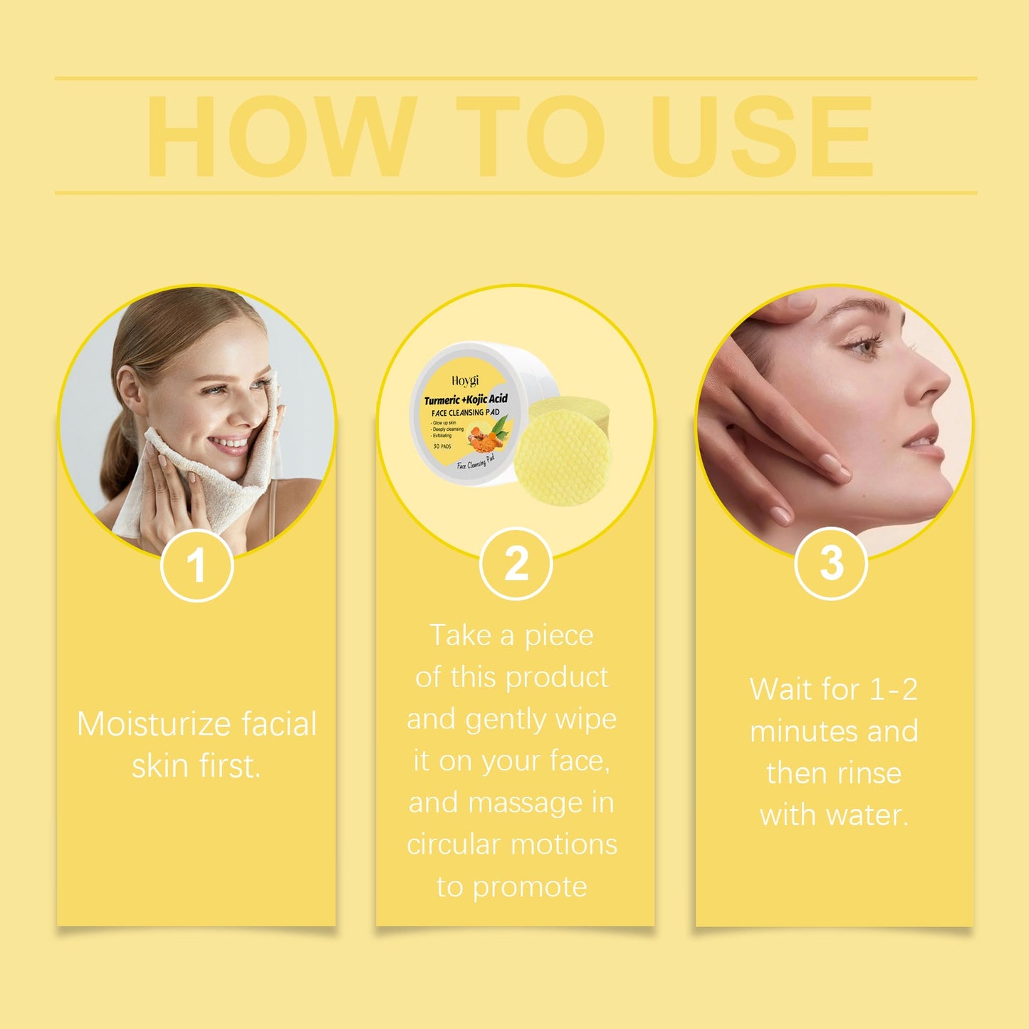 Turmeric Acid Cleansing Pad for Refreshing Facial Care