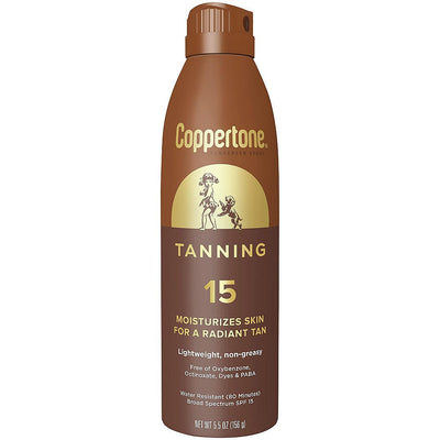 Coppertone Tanning Defend & Glow Sunscreen Spray SPF 15 - 5.5 oz