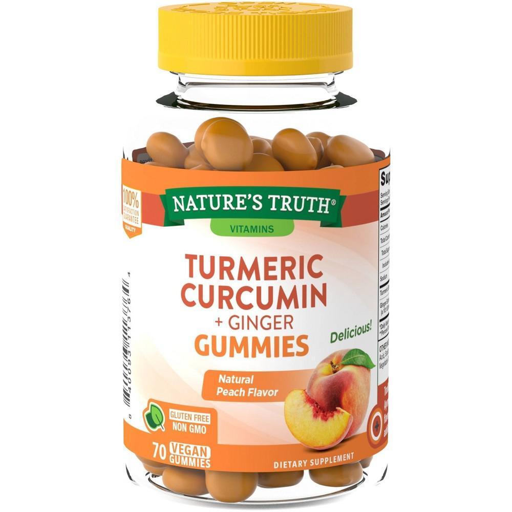 Gomitas Veganas de Cúrcuma Curcumina + Jengibre de Nature's Truth - Sabor Durazno