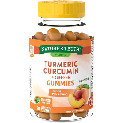 Gummies véganes au curcuma curcuma + gingembre de Nature's Truth - Saveur pêche