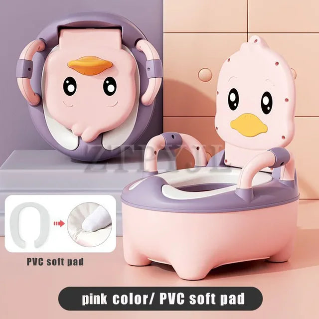 Children's Pot 1-6 Years Old Upgraded Cute Duck Baby Toilet Seat Baby Potty Portable Stool Boys & Girls Safe Trainer Seat WC - Korvel