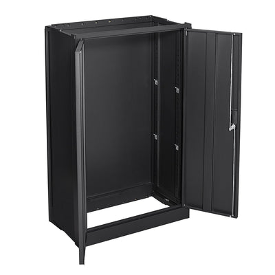 Metal storage cabinet with locked door and adjustable shelf foldable storage cabinet black - Korvel