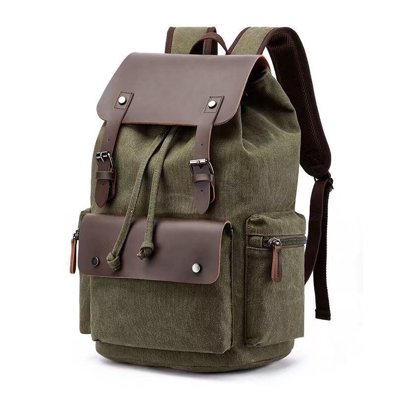 Retro Canvas Drawstring Backpack - Stylish & Durable