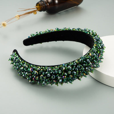 Ins New Baroque Hand-Sewn Stellalou Headband Full Of Crystal Headband - Korvel