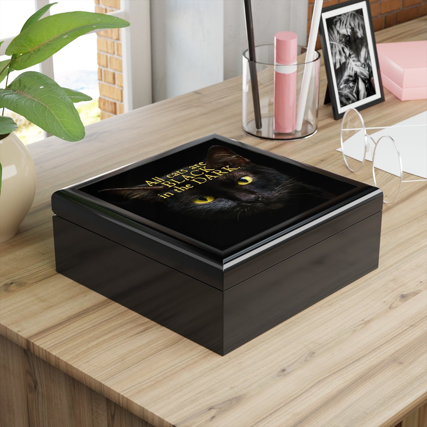 Elegant All Cats are Black at Night Jewelry Box
