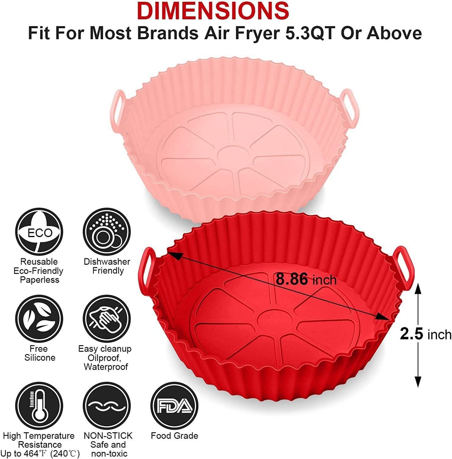 Tapis de cuisson en silicone pliable pour friteuse à air - Résistant à la chaleur et de qualité alim