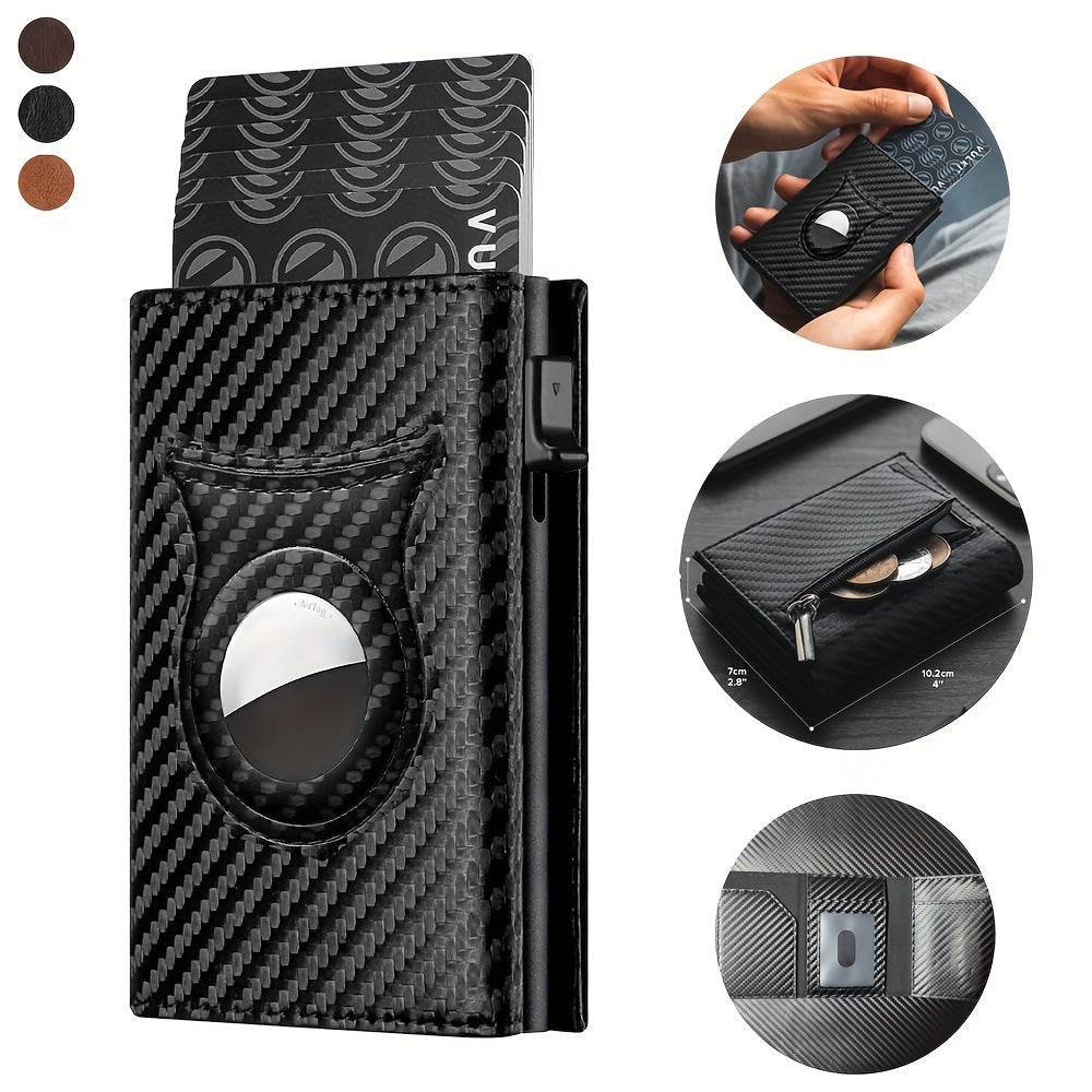Men's Carbon Fiber Magnetic Card Clip - RFID Wallet
