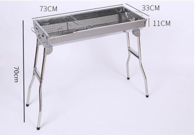 Foldable Charcoal BBQ Grill, Portable Stainless Steel Picnic Grill for Outdoor & Camping - Korvel