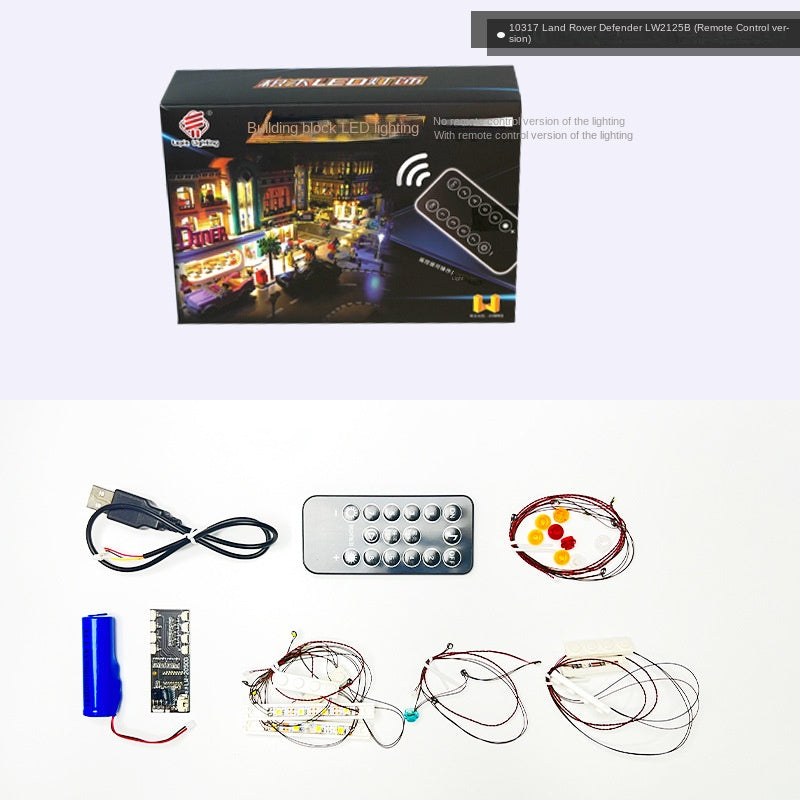 DIY building block lighting suitable for LEGO 10317 Land Rover Defender off-road vehicle building block remote control LED lights - Korvel
