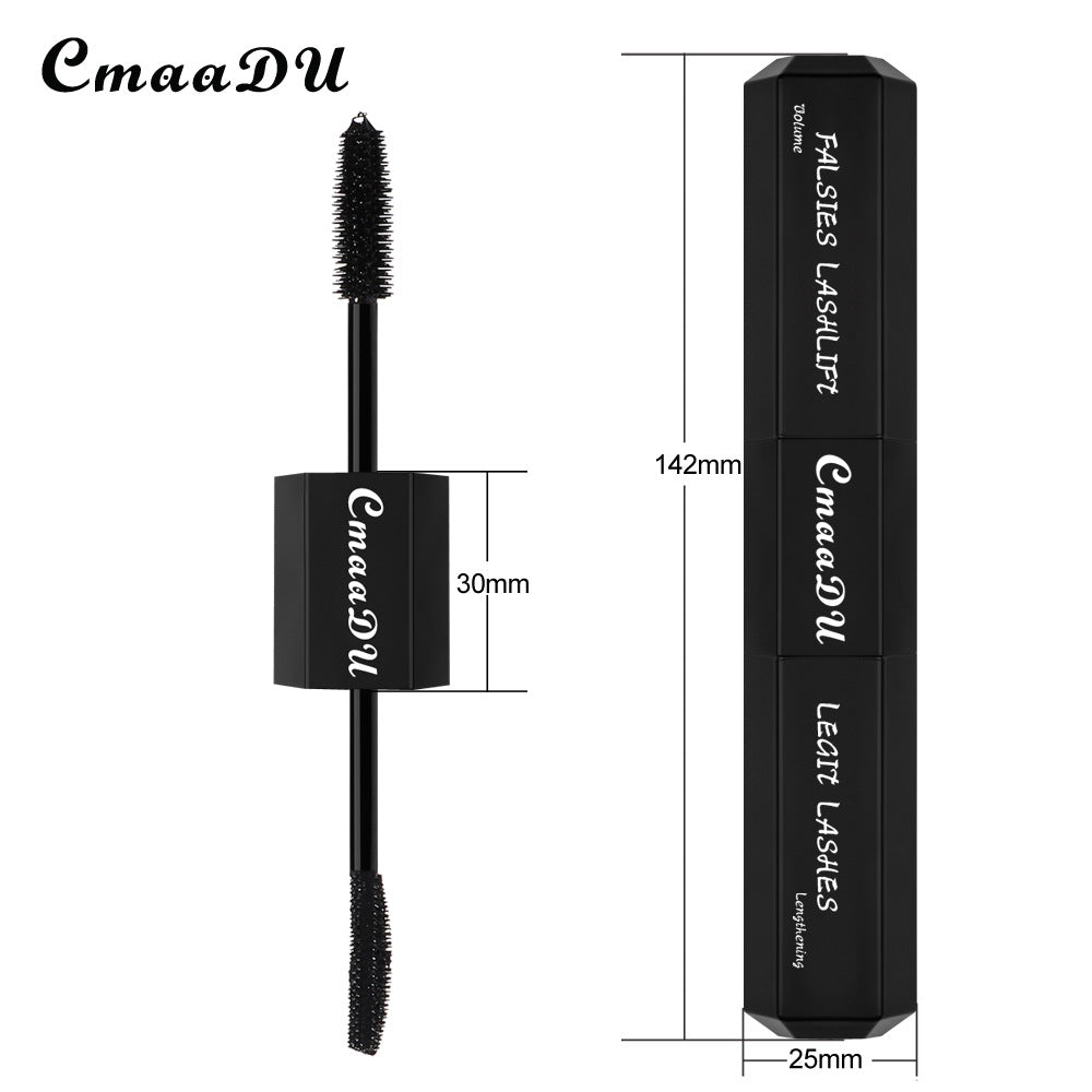 Mascara CmaaDu Large capacity 20ml ultra black double head mascara silicone brush head - Korvel