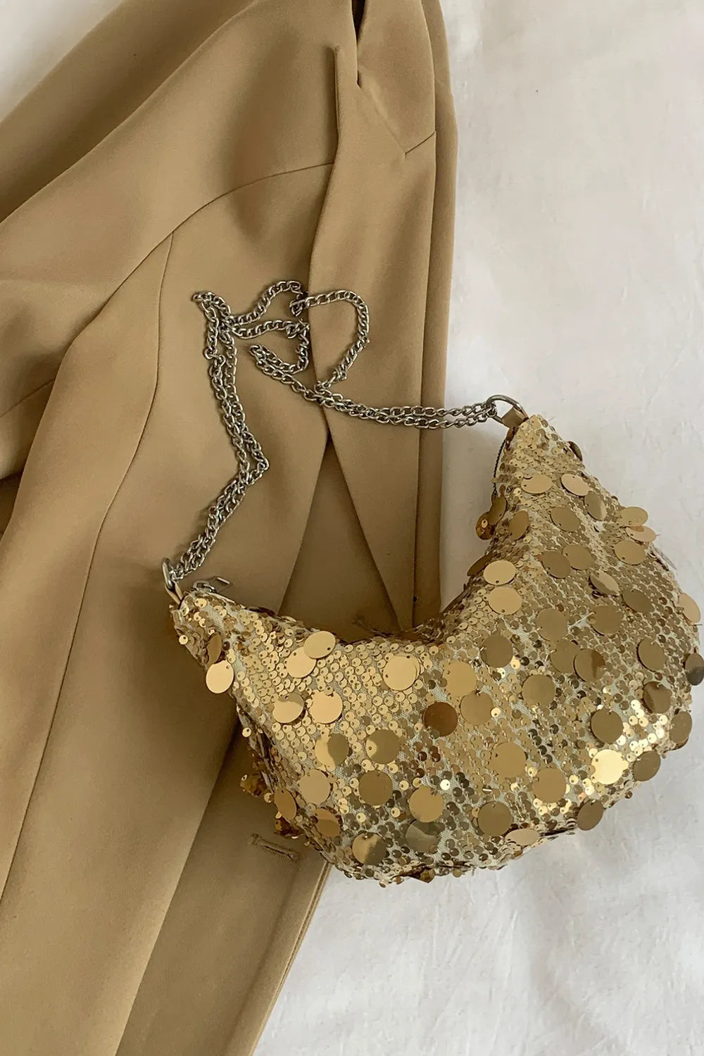 Sequin Chain Crossbody Bag - Korvel
