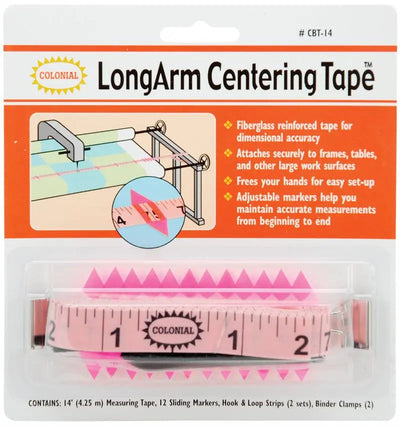 Longarm Centering Tape with Sliding Markers for Quilting