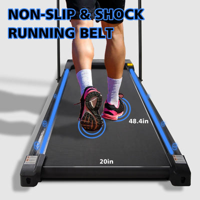 Walking Pad Treadmill Under Desk 2 in 1 Folding Portable Treadmill for Home Office Walking Jogging Machine 240 lb Capacity Black - Korvel