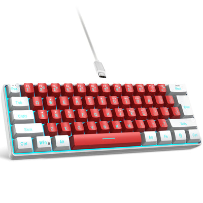 61 key keyboard with split lines, mini minimalist keyboard, compact dual color color RGB luminous film keyboard - Korvel