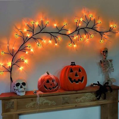 Outdoor Waterproof LED Halloween Decorative Light Rattan Spider Bat Tree Branch Light Party Atmosphere Ghost Festival Chopsticks - Korvel