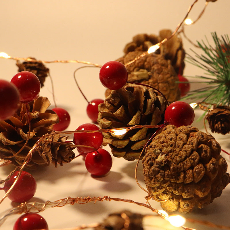 LED Pinecone Light String Small Mulberry Copper Wire Light Creative Flashing Light String Christmas Courtyard Decoration Light String - Korvel