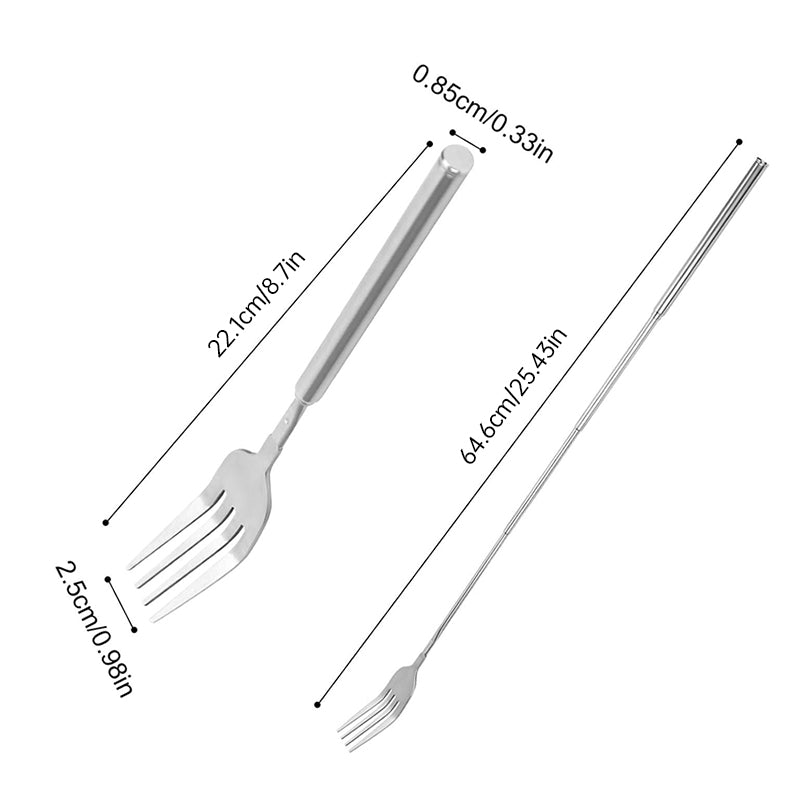 Fourchette télescopique en acier inoxydable premium pour le dîner et le barbecue