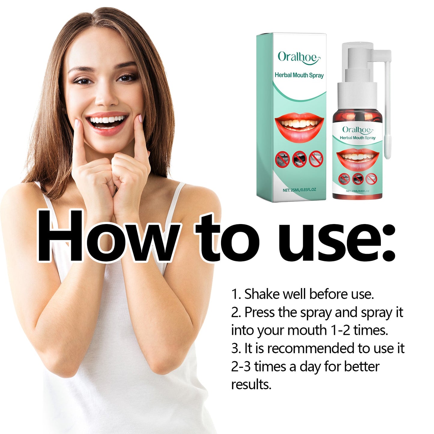 Herbal Mouth Spray, Refreshing Breath Repair Swollen Gums Relieve Oral Ulcer Yang Portable Spray - Korvel