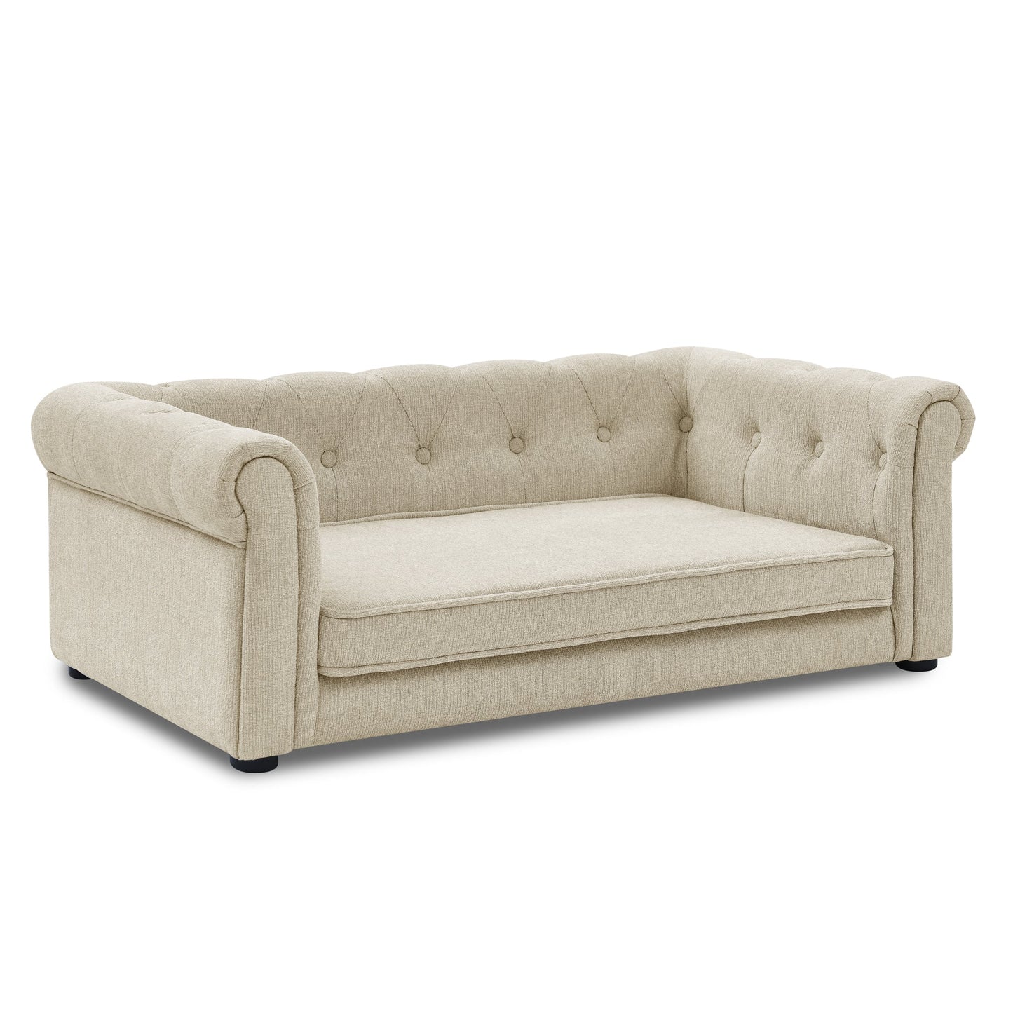 Elegant Rectangle Pet Bed for Medium and Large Dogs, Durable Elevated Dog Sofa Bed, Comfortable Dog Couch Beige - Korvel