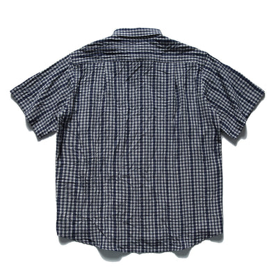 Wrinkled casual short sleeved shirt checkered half sleeved shirt - Korvel