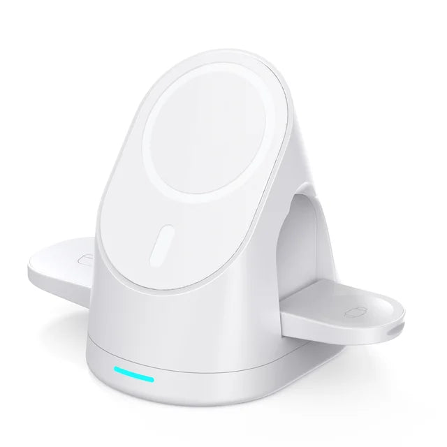 Magnetic wireless charger vertical three in one wireless charging stand suitable for Apple phones headphones and watcheser - Korvel