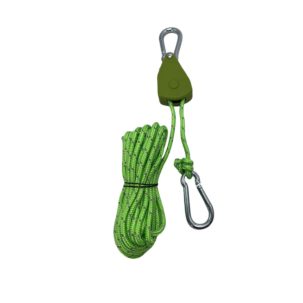Outdoor camping canopy wind rope tent rope pulley adjuster windproof rope light fixture buckle hanging rope adjustable lifting - Korvel