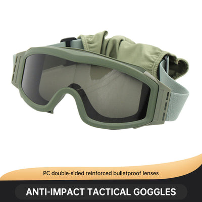 Tactical Military Wind Goggles - Impact Protection with Three Lens Set