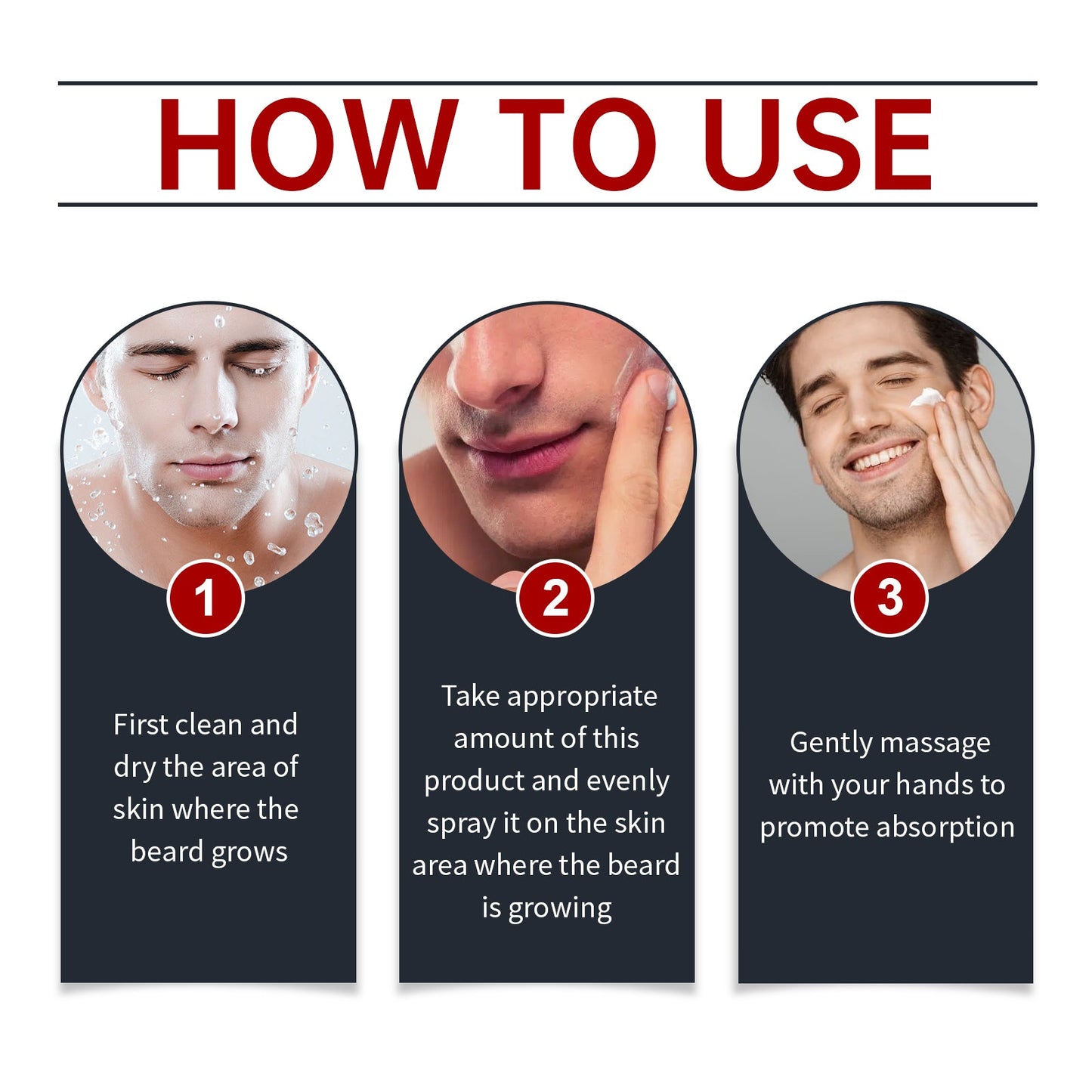Facial Hair Treatment Spray, Men's Hair And Beard Nourishing Moisturizing And Enriching Facial Hair Repair Spray - Korvel