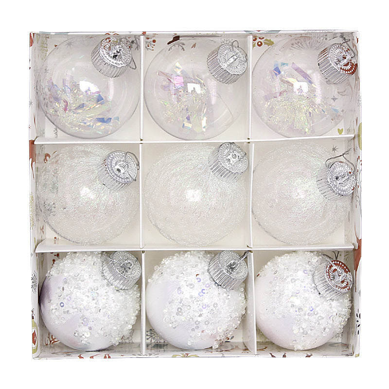 Ornements de Noël Élégants - Ensemble de 9 pièces, 8 cm