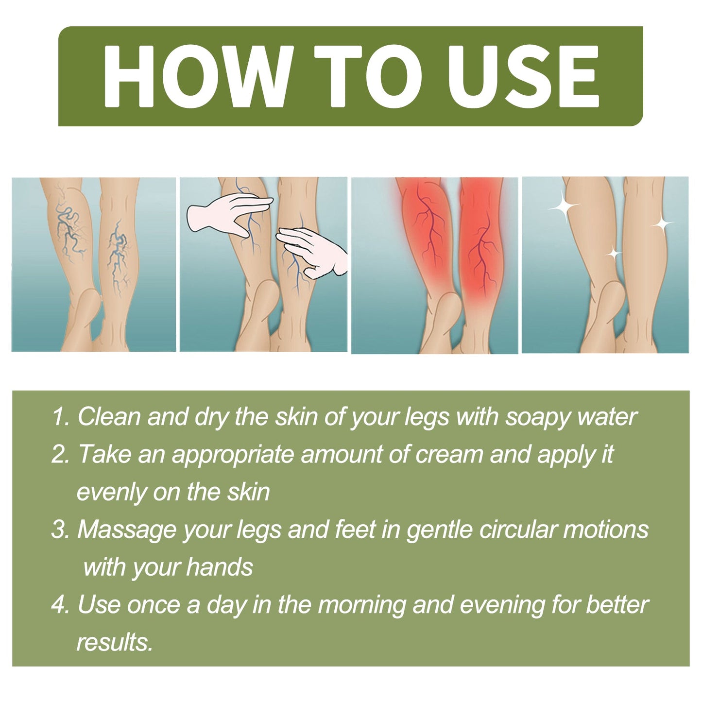Crema Premium para Terapia de Venas para el Cuidado de las Piernas