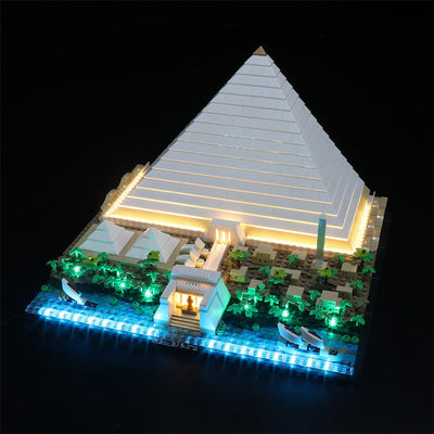 Compatible with LEGO 21058 Giza Pyramid building blocks, LED lighting fixtures, and building supporting lighting - Korvel