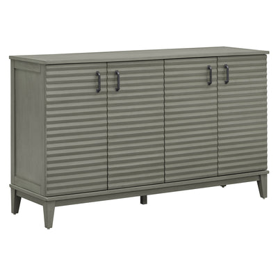 TREXM Antique Gray 4-Door Storage Buffet with Adjustable Shelves