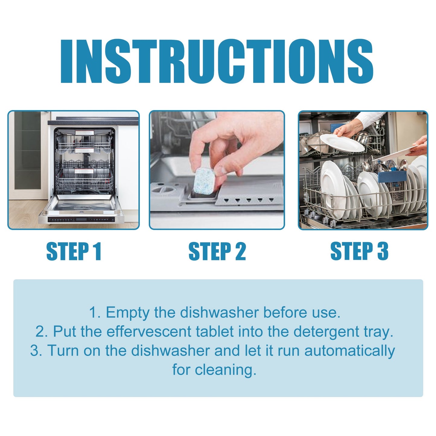 Dishwasher Dirt Remover Sheet, Clean Heavy Oil And Water Stains Odor Kitchen And Bath Home Dishwasher Cleaning Sheet - Korvel