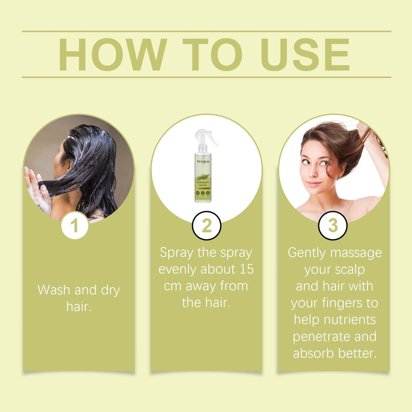 Spray capillaire au romarin pour des cheveux nourris et brillants