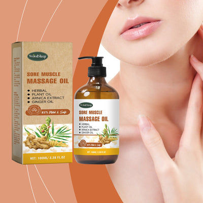 Woodsleep Ginger Muscle Massage Oil, Nourishing Skin Massage Care Essential Oil For Legs, Body And Joints - Korvel